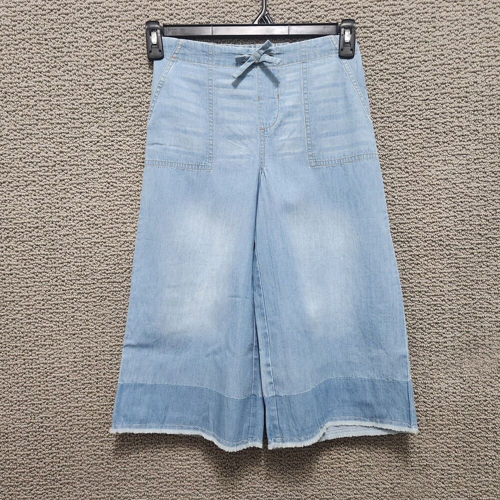 TRUE CRAFT Girls Light Wash Wide Leg Culotte Jeans Size M